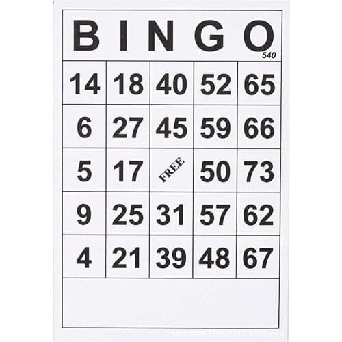 60pcs BINGO Cards 60 Sheets 60 Faces no duplicate Single Design 6 x 7 Inches
