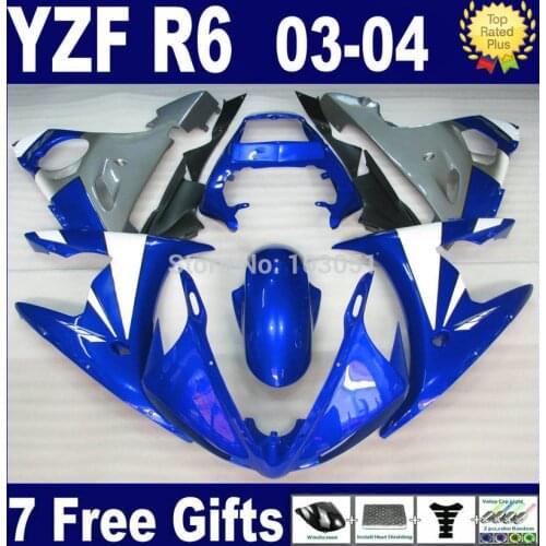 7gifts custom motor Road fairing kits For Yamaha 03 04 05 R6s blue gray plastics YZF R6 2003 2004 2005 aftermarket Fairings p