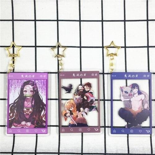 Anime Demon Slayer: Kimetsu no Yaiba Key Chains Two-sided Keychain Cosplay Acrylic Pendant Keyring