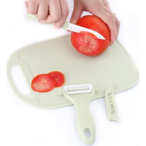 Aprince 3-Piece Cutting Board Kitchen Tool Zirconia Ceramic Knife Peeler Fruit Knife
