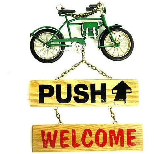 Mory Concept Decorative Metal Wall Hanging Door Lettering Bicycle