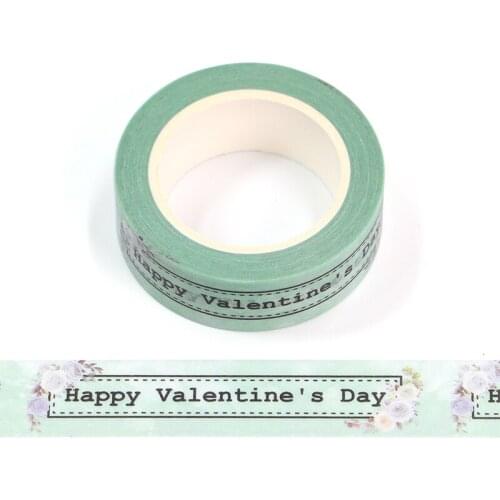1PC 15MM*10M Happy Valentines Day Colorful Flowers Decorative Washi Tape Scrapbooking Masking Tape School Office Supply