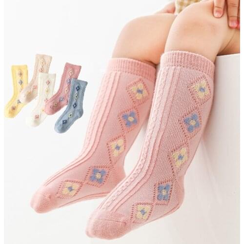 Flower Embroidery Baby Socks Autumn Warm New Born knee Socks Soft Knitted Baby Girls Boys Socks Newborn Accessories