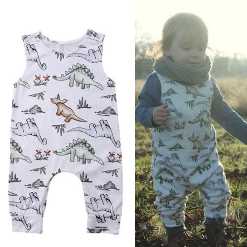 Baby Boys Girls Dinosaur/Whale Romper Dungarees Pants Infant Jumpsuit Playsuit Outfits 0-24Months