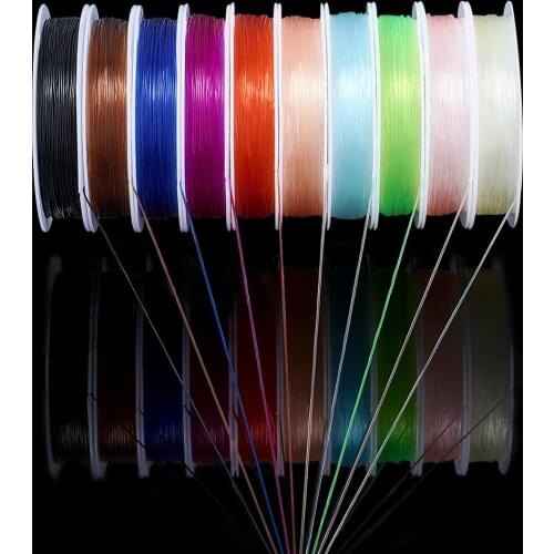 10 Rolls Mix Color Elastic Crystal Thread Jewelry Beading Cords 0.5/0.6/0.7/0.8/1mm For Stretch Bracelet Making Accessories