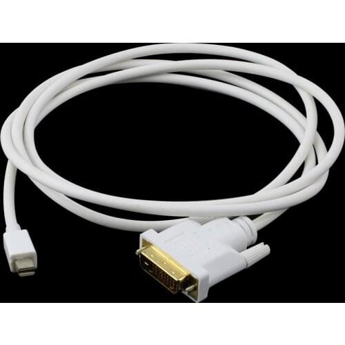Hot New Mini Display Port DP Male to DVI Male Adapter Cable Cord White 6FT 1.8M for Macbook Bundle 1 Polybag Multimedia ZC5@4800