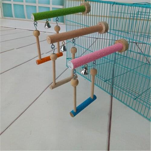 Hot Sale Hanging Bridge Chew Toys Wooden Hamster Parakeet Hammock Swing Scrub Stick Birds Accessories Cage Supplies Bird Toys