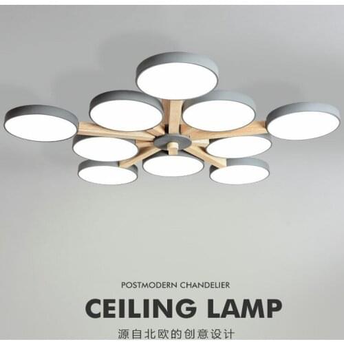 Art Spider ceiling lights Nordic Vintage Loft wood ceiling lights for living room retro E27 Bulb Light Modern Home Lighting