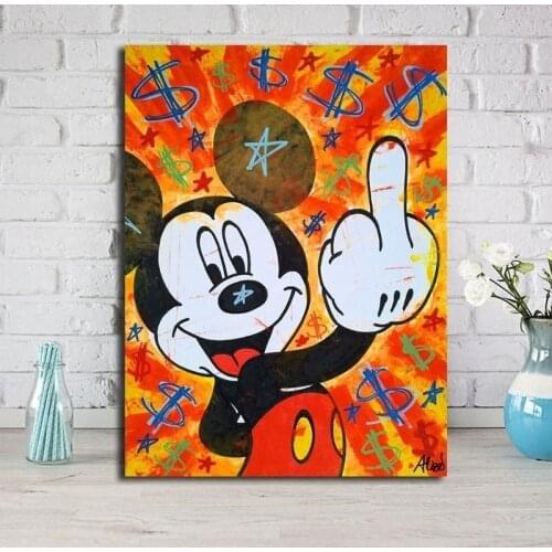 Graffiti Art Mickey Mouse Disney Canvas Painting Street Art Poster and Print Wall Art Picture for Living Room Cuadros Home Decor