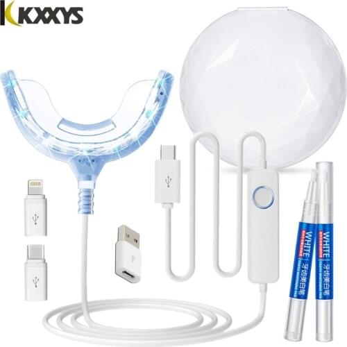 Smart LED Timing Teeth Whitening Lights Kit for Android&IOS Cellphone,With Mouthpiece Carbamide Peroxide Bleaching Gel