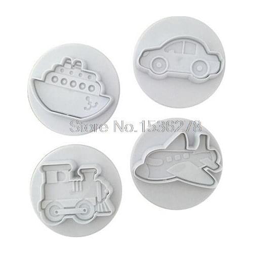 Kitchen Creative DIY Cake Mould Civil Traffic Tools Stereoscopic Spring Fondant Biscuit Mold Monochrome Car Shaped A683