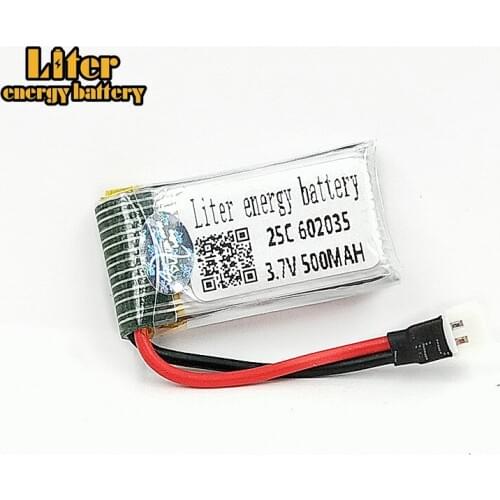 3.7V 500mAh Lipo battery For Hubsan h107d MJXRC F47 Difeida DFD F180 FY310B m62R 25C Lipo Battery 1S XH plug 602035