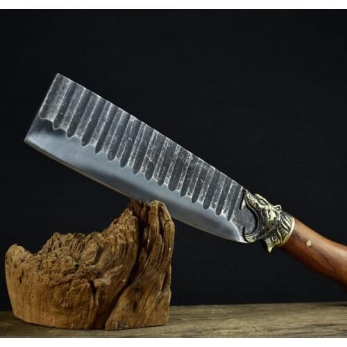 Longquan hand forged sharp logging knife jungle tree cutting knife outdoor camping tool knife household wood cutting knife