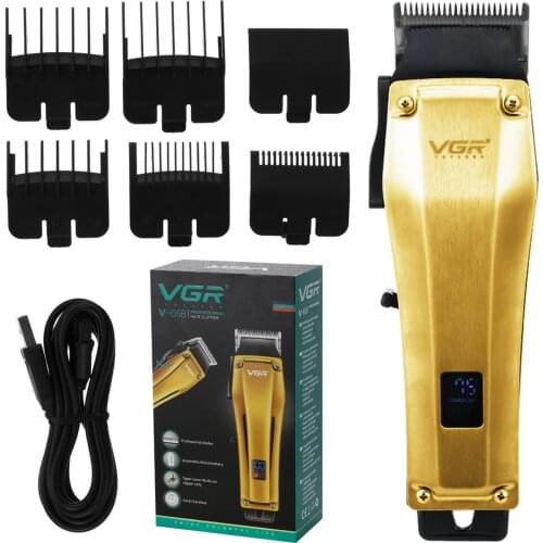 VGR Electric Hair Clipper Hair Trimmer for Mens Professional Electric Hair Clipper Wireless Trimmer LCD display Hair Cut