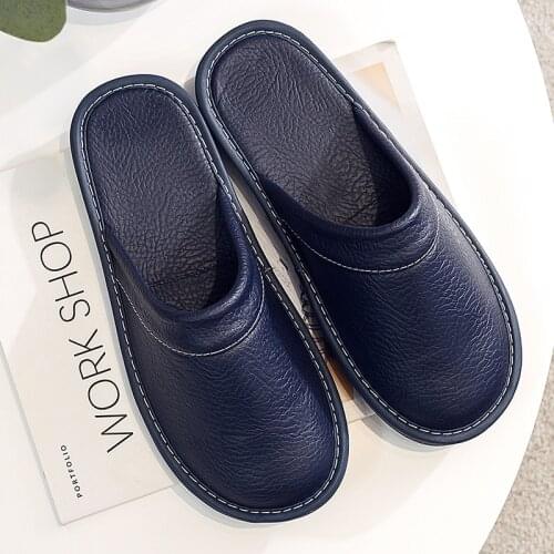 2021 Spring High Quality Leather Shoes For Men Indoor Slippers Soft Round Toe Home Slippers man spring/winter shoes