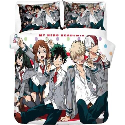 Anime My Hero Academia 3D Cartoon Printed Duvet Cover Set Twin Full Queen King Size Bedding Set Bed Linens Bedclothes for Young