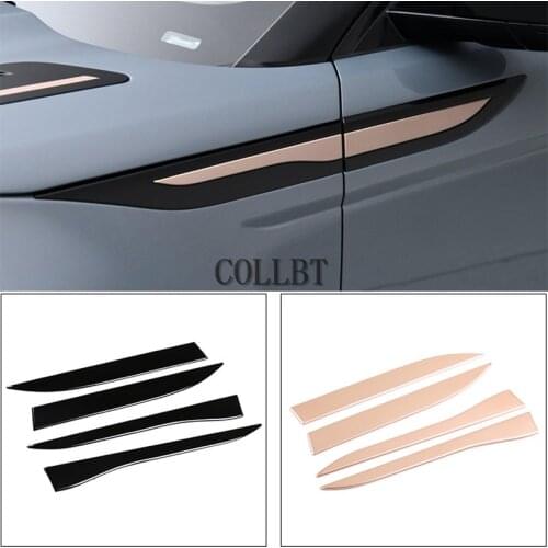 Glossy Black Rose Gold ABS Exterior Side Fender Frame Cover Sticker For Land Rover Evoque L551 2020 Car Accessories