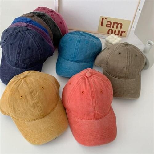 New Unisex Cap Plain Color Washed Cotton Baseball Cap Men & Women Casual Adjustable Outdoor Trucker Snapback Hats Dropshipping