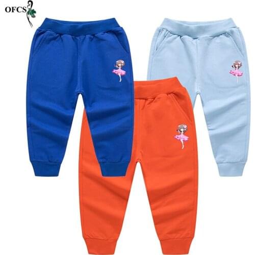 New Years Children Trousers Girls 18M-12T Cartoon Sweatpants pants Fall Teenage Cotton Casual Sport Enfant Plus Size Best Pants