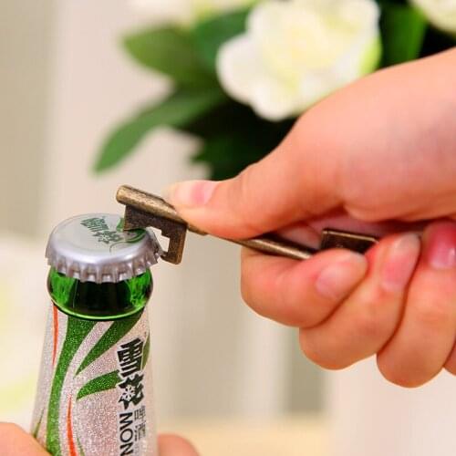 Wholesale NEW Wine Beer Bottle Opener Key Shape Steel Bottle Openers for Keychain I1