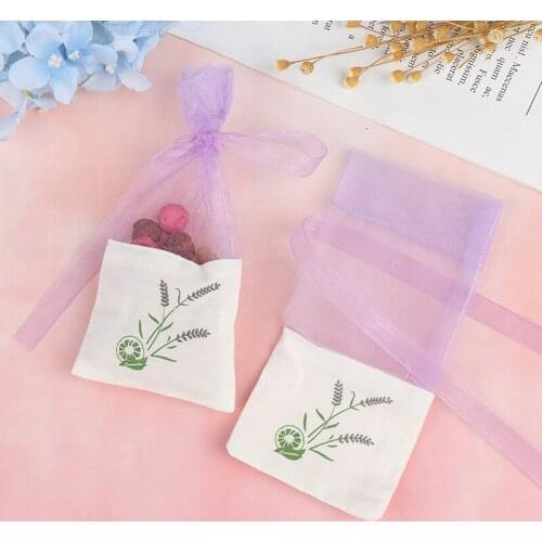 6pcs Sachets Flower Printing Portable Empty Lavender Fragrance Sachet Bag For Seeds