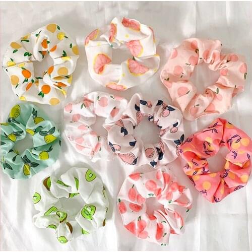Sweet Flowers Mesh Scrunchies Women Romantic Pink Blue Hair Rope chouchou cheveux femme Organza Hair Ties Hair Accessories