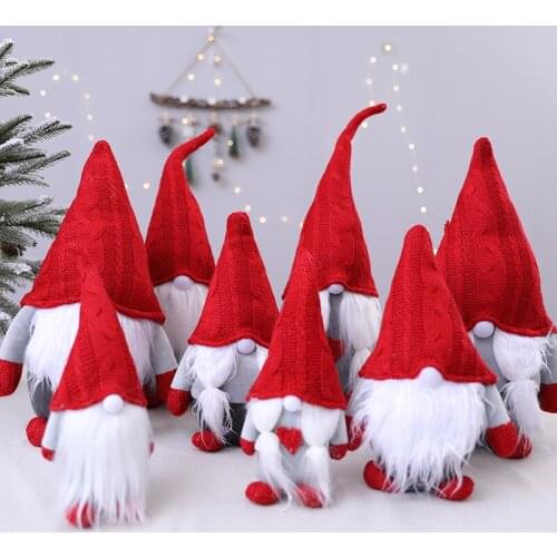 Christmas electronic light-emitting cloth art pointed hat doll doll Christmas tree ornament shop window decoration