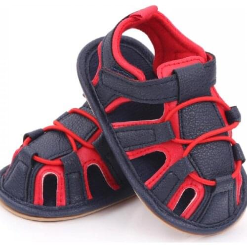 Summer Baby Boy Sandals First Walkers Size 0-24 Months Infant Boy PU Sandals Toddler Sole Anit-slip Shoes
