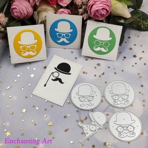 Four Gentlemens Hats, Eyes Metal Cutting Dies Stencils for DIY Scrapbooking/Photo Album Decorative Embossing DIY Paper Cards 20