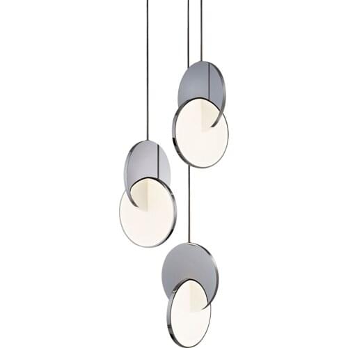 Modern New Ring Led Eclipse Pendant Lights Geometric Circle Iron Small Hanging Lamp Dining Room Bedroom Decor Indoor Lighting