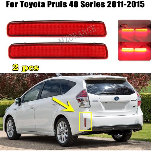 2PCS LED Rear Bumper Reflector Tail Brake Light For TOYOTA NOAH VOXY 80 For Pruis 40 Series 2011 2012 2013 2014 2015 Stop Lamp