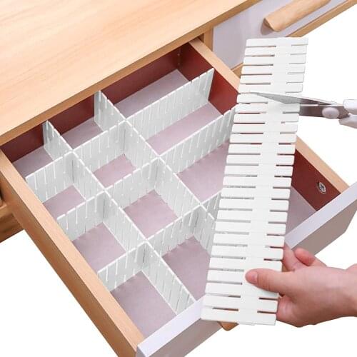 12 Pcs Drawer Dividers, Adjustable Drawer Organizer for Socks, Underwear, Makeup, Kitchen, Bedroom, Dresser White