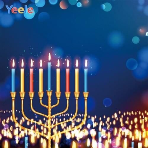 Yeele Happy Hanukkah Portrait Candles Customized Photography Backdrops Personalized Photographic Backgrounds For Photo Studio