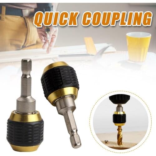 Drill Chuck Keyless Shaft Chuck Clamp Screwdriver Impact Driver Adaptor Quick Release 1/4 ''Hex Shank Hex Drill Bits Adapter