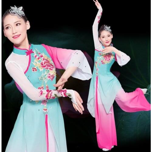 Hanfu classical dance costume female fan dance umbrella Yangko clothing national square dance