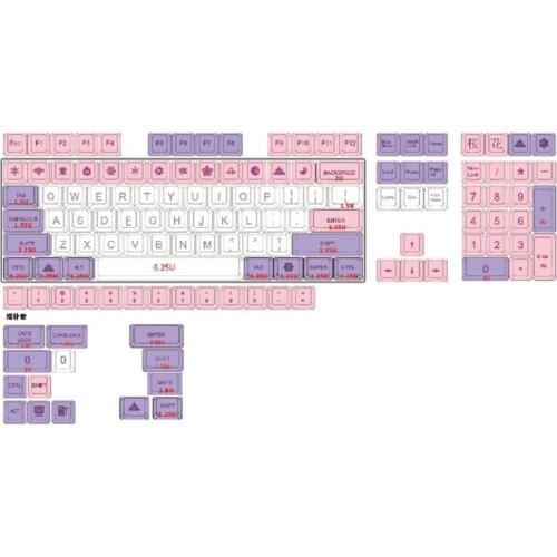 134 Keys Keycap 5 SideDye Sublimation Hana Theme Keycap for Mechanical Keyboard