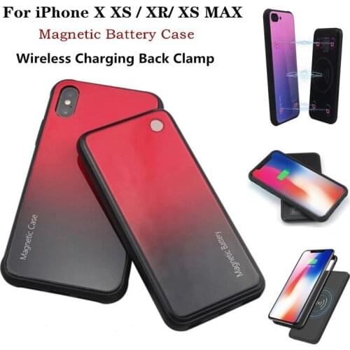 2 in 1 Ultra Thin Magnetic Wireless Powerbank Cover for iPhone Xs Max Battery Case for iPhone Xs XR Battery Charger Case