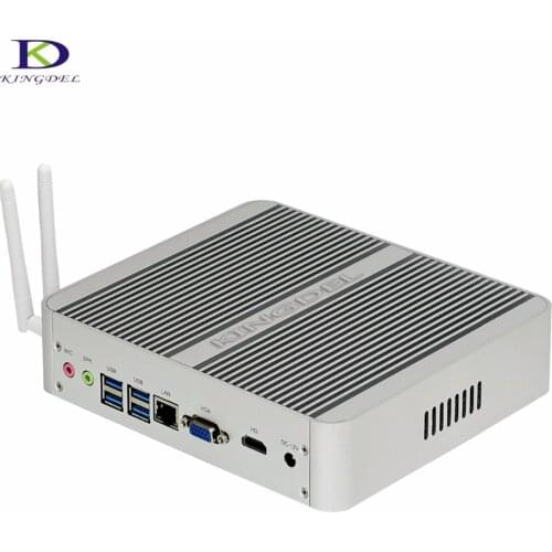 2017 Big Promtion Fanless HTPC with 7th Gen Kaby Lake Core i3 7100U Win 10 Mini Computer 4K Business Mini PC 8G RAM+128G+1TB