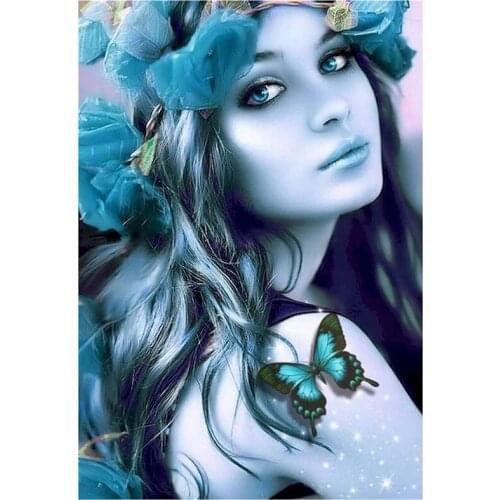 5D DIY Full Round/Square Diamond Painting Butterflies & Beauties 3D Embroidery Cross Stitch Rhinestone Mosaic Home Decor Y1111