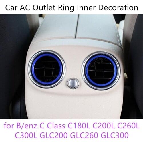 2 colors 7 pieces Car Air conditioning outlet decorative Inner ring for Benz C Class C180L C200L C260L C300L GLC200 GLC260