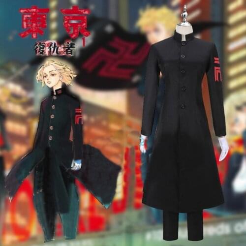 Anime Tokyo Revengers Costume Sano Manjirou Cosplay Uniform Hanagaki Takemichi Balck Full Set Custom Halloween Adult