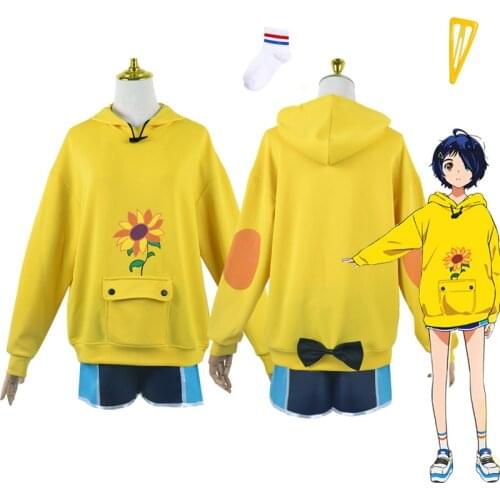 Wonder Egg Priority Ohto Ai Cosplay Yellow Hoodies Sweatshirt Pants Wig Womens Panties Underwear Girl Anime Clothes Sportswear