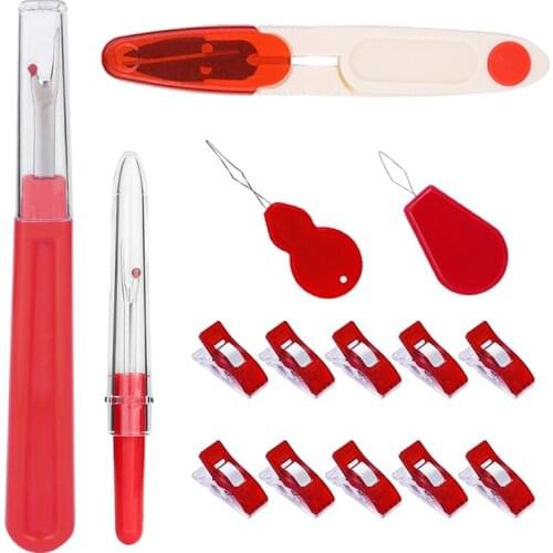 Dailylike 15PCS Sewing Seam Ripper Thread Seam And Clips Thread Cutter Tool with Trimming Scissors DIY Quilting Sewing Tools