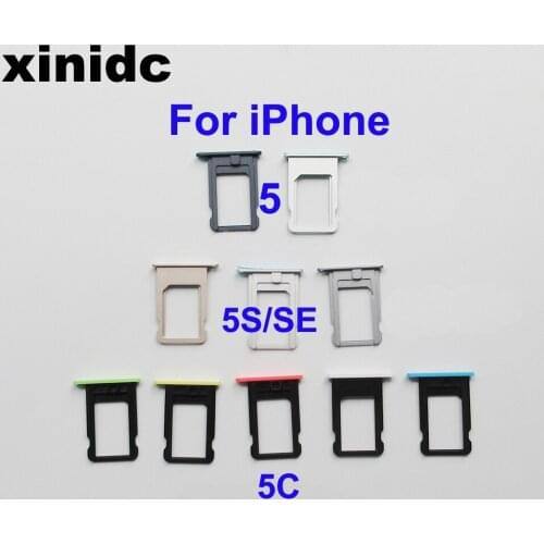 Xinidc 50 pcs SIM Card Tray Holder For For iPhone5 5C 5S SE Sim Tray Holder Repair Parts