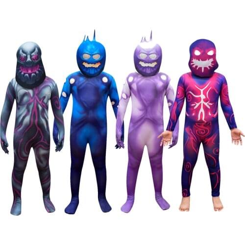 Kids Halloween Cosplay Costumes Boys Anime Polyester Jumpsuit Games Character Fun Party Clothes Child Dress Up Carnival Bodysuit