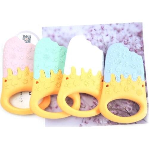 Baby soft teether donuts Silicone chewing toy Pacifier Ice cream Baby Teether