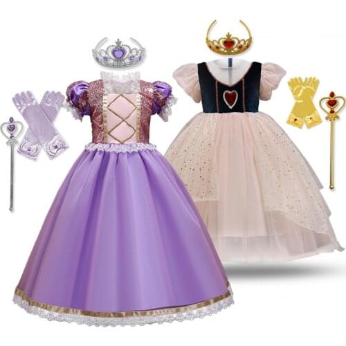 Baby Girl Cosplay Princess Dress Up Kids Christmas Halloween Fancy Costume For Children Girls Birthday Summer Clothes Vestidos