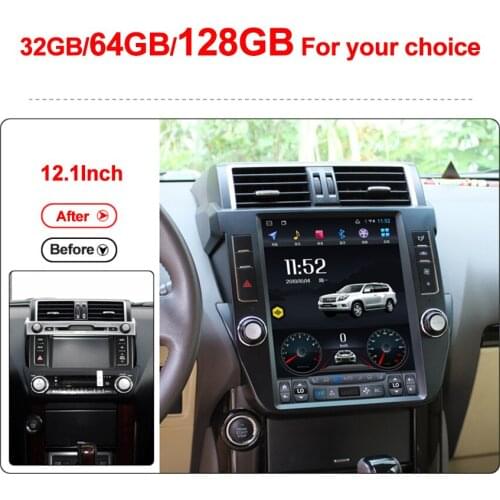 For Toyota Land Cruiser Prado 150 2013 - 2017 Car Radio Multimedia Video Player Navigation GPS 2din 128GB 12.1Inch IPS Screen