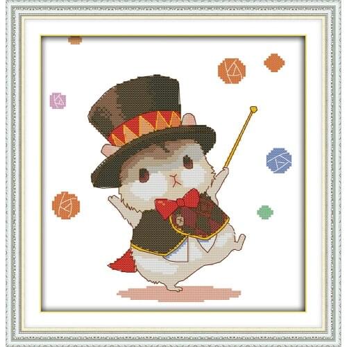 Dreampattern The little hamster magician cross stitch kit DIY embroidery set handmade needlework cross-stitching DMC color