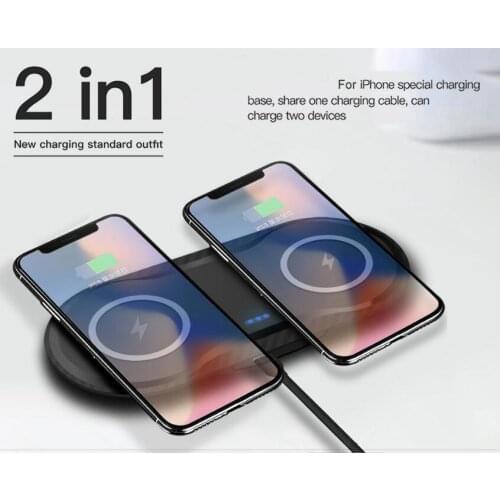 20W Double Qi Wireless Charger Pad for iPhone 11 12 XS XR X 8 AirPods Pro 10W For Samsung S10 S20 hot style